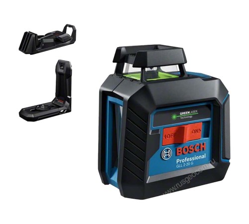 Лазерный уровень Bosch GLL 2-20 G с калибровкой + LB 10 + DK 10 с зеленым лучом