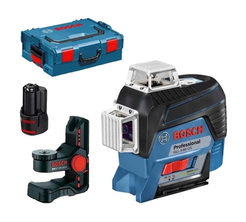 Лазерный уровень Bosch GLL 3-80 CG с калибровкой + BM 1 + GBA 12V + L-Boxx